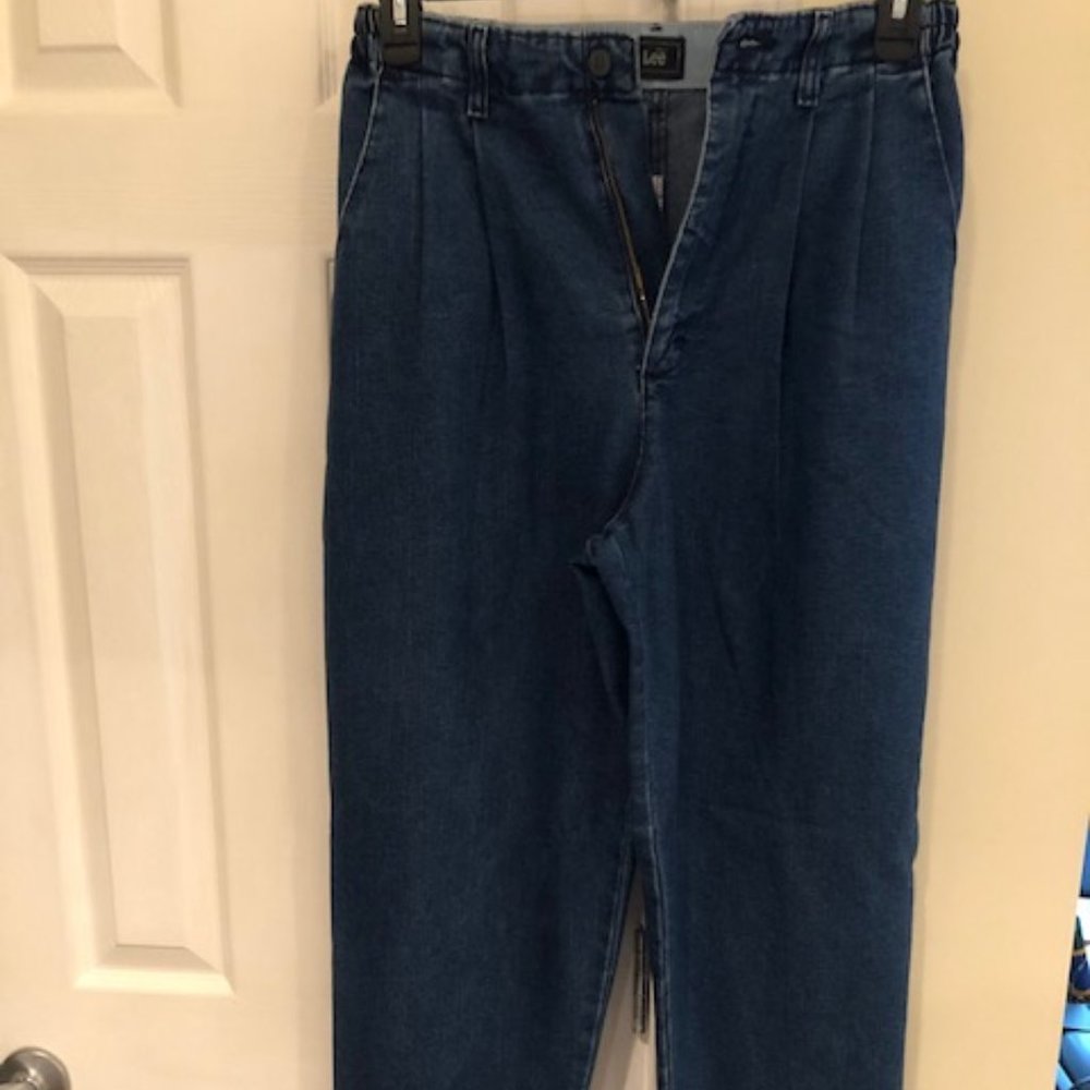 Lee denim tapered leg jeans w/ side elastic waist